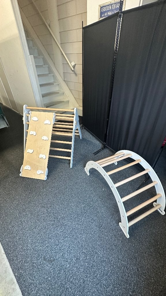 Houten klimrek met klimboard voor kinderen, Ophalen, Gebruikt, Klimwand