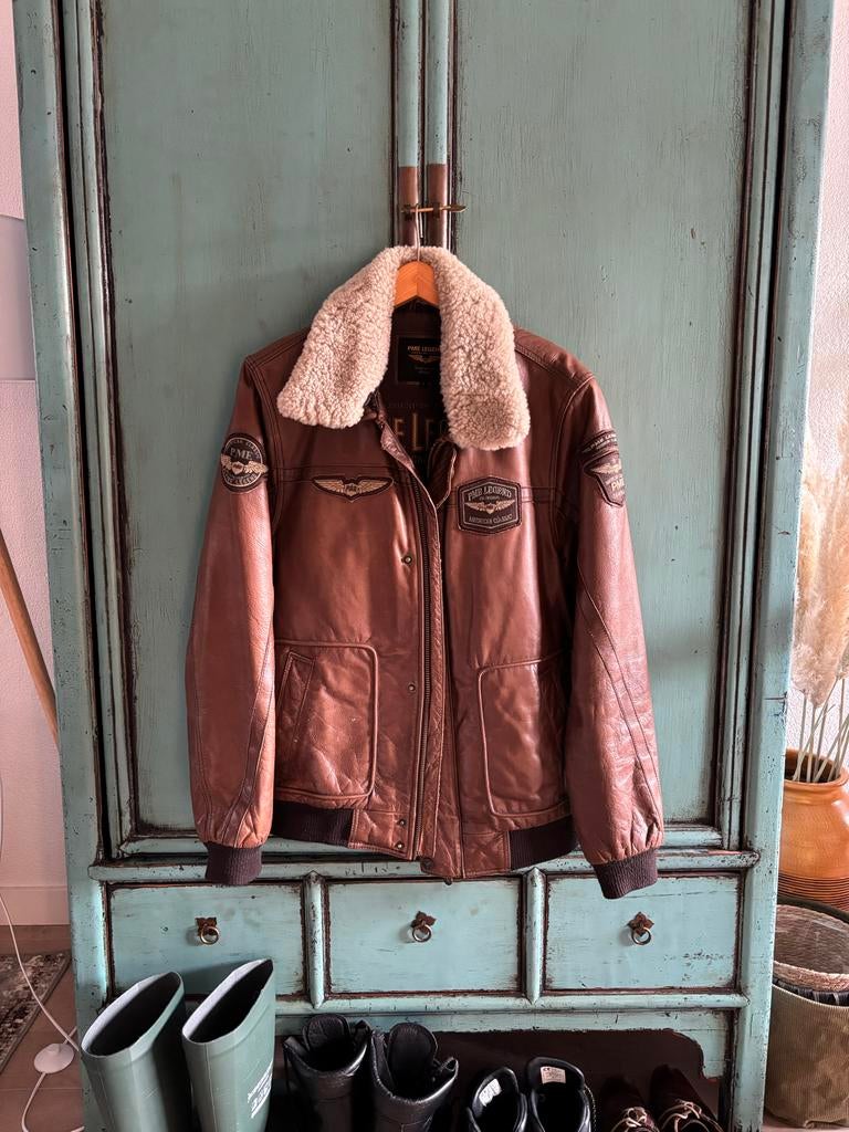 PME Legend Leren Jas - Bruin - size M, nieuwstaat., Ophalen of Verzenden, Gedragen, Overige maten, Bruin