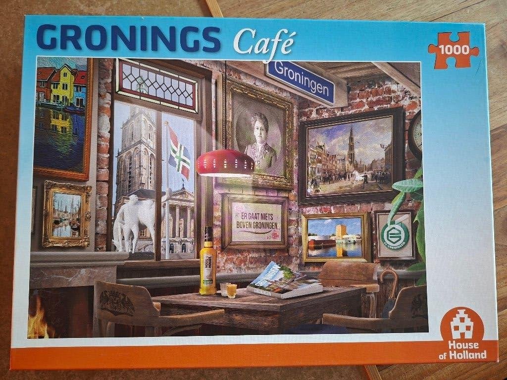 Puzzel 1000 stukjes Gronings Cafe, Ophalen, 500 t/m 1500 stukjes, Zo goed als nieuw, Legpuzzel