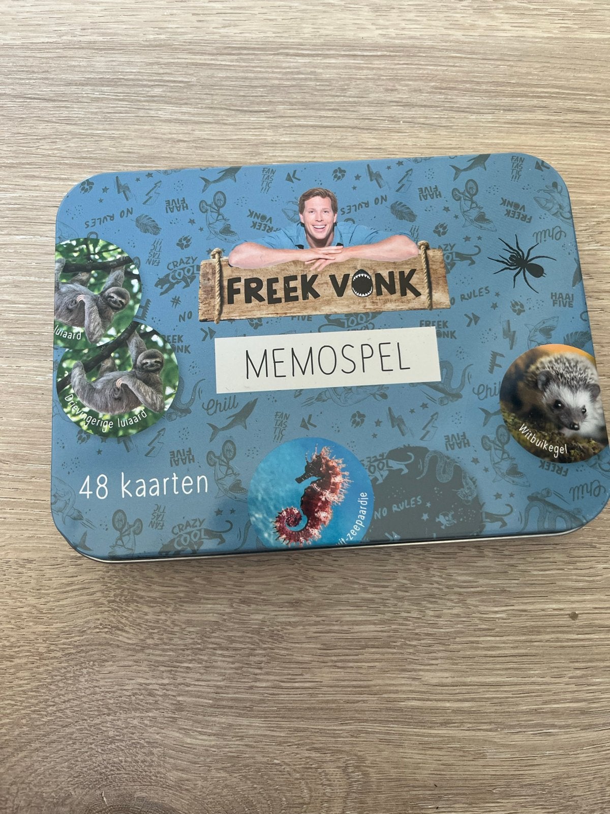 Freek Vonk Memospel - 48 kaarten in blikken doos, Een of twee spelers, Ophalen of Verzenden, Zo goed als nieuw