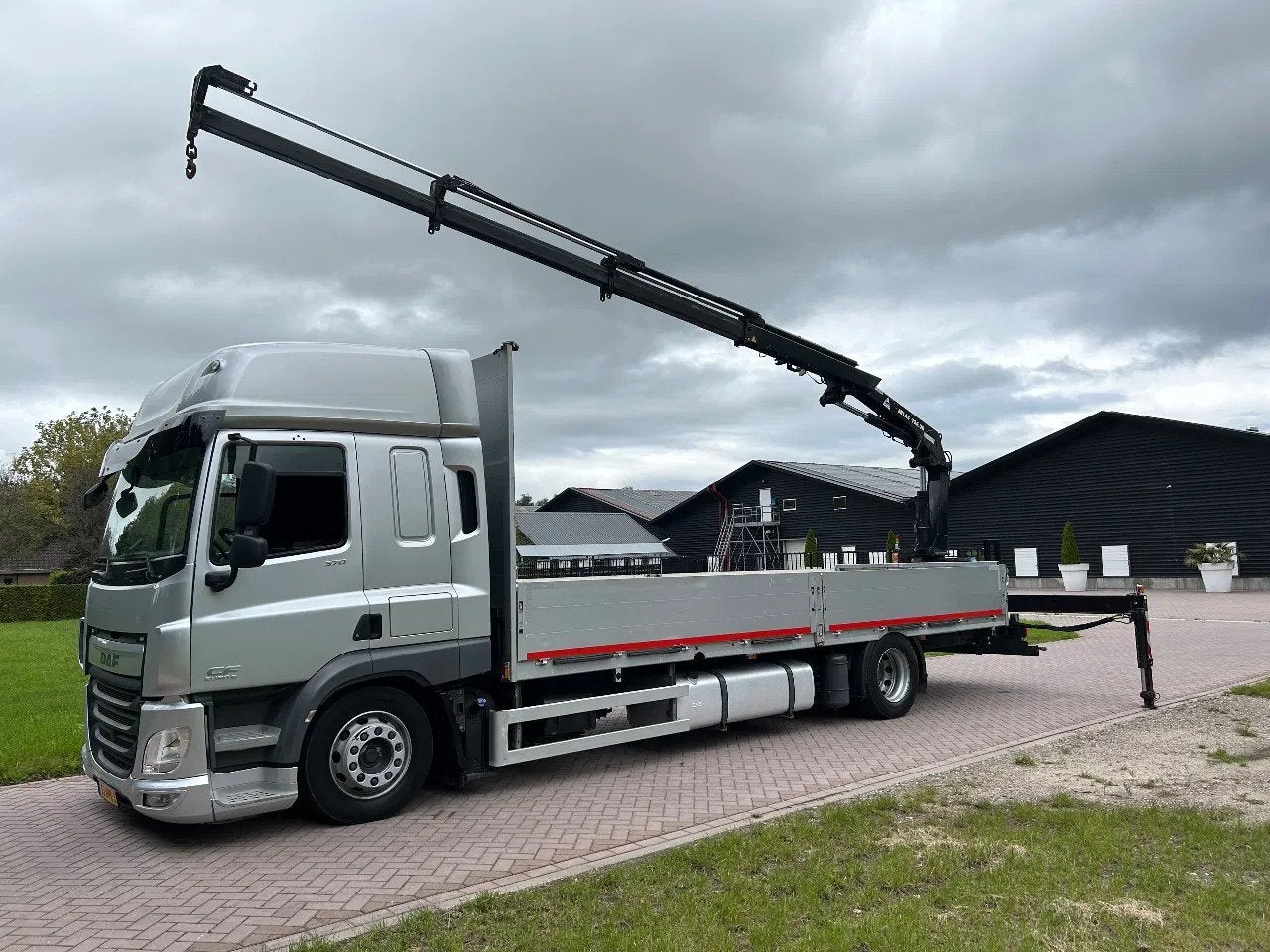 DAF CF 370 met ATLAS laadkraan 126.3E euro 6 (bj 2015), Auto's, Vrachtwagens, Automaat, Achterwielaandrijving, Euro 6, 368 pk