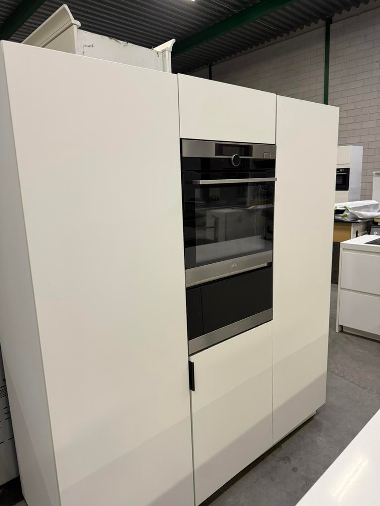 Hoekkeuken Greeploos Modern + TOP Apparatuur GEDEMONTEERD, Wit, Hoekkeuken, Ophalen of Verzenden, Greeploos