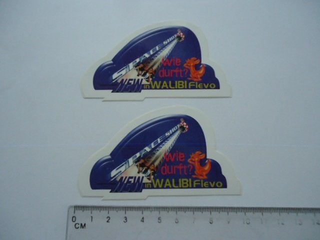 sticker oud Walibi pretpark spaceshot retro pret park, Verzenden, Zo goed als nieuw, Bedrijf of Vereniging