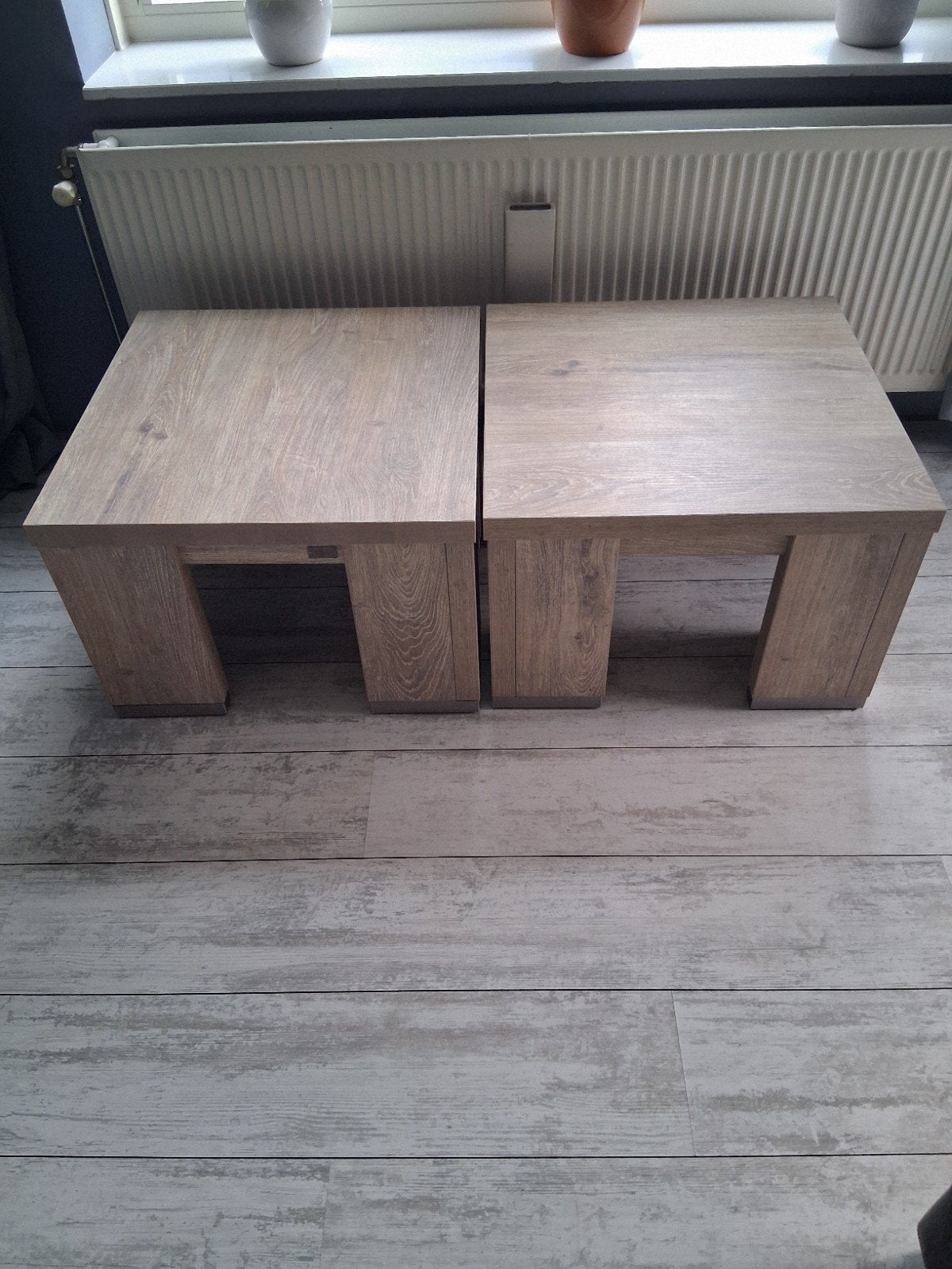 Lamulux Salontafel Set - Uitschuifbaar en Stijlvol, Ophalen, Gebruikt, 50 tot 100 cm, Overige houtsoorten