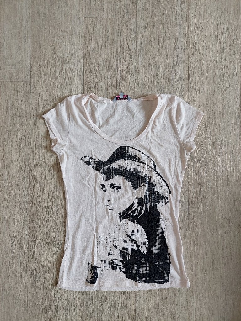 shirt dame met hoed print, Overige kleuren, Ophalen of Verzenden, Zo goed als nieuw, Korte mouw