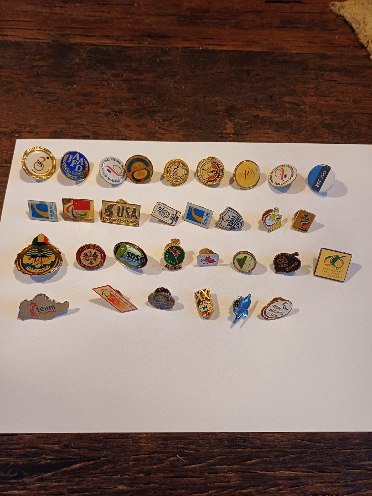31 Paralympische Speldjes / Pins - Diverse Landen, Verzamelen, Speldjes, Pins en Buttons, Ophalen of Verzenden, Gebruikt, Sport