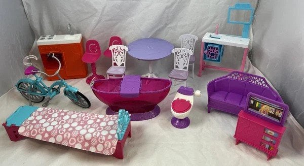 Barbie mijn huis 2007 meubelset keuken bad woonkamer bank, Huis en Inrichting, Complete inboedels, Verzenden