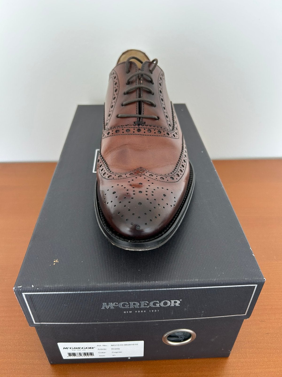Herenschoenen McGregor Distiction, leer, bruin, maat 41, Kleding | Heren, Ophalen of Verzenden, Zo goed als nieuw, Bruin