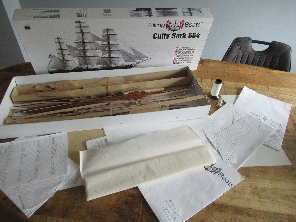 Onderdelen Bouwdoos houten zeilboot Billing Boats Cutty Sark, Ophalen of Verzenden, Gebruikt, 1:50 tot 1:200