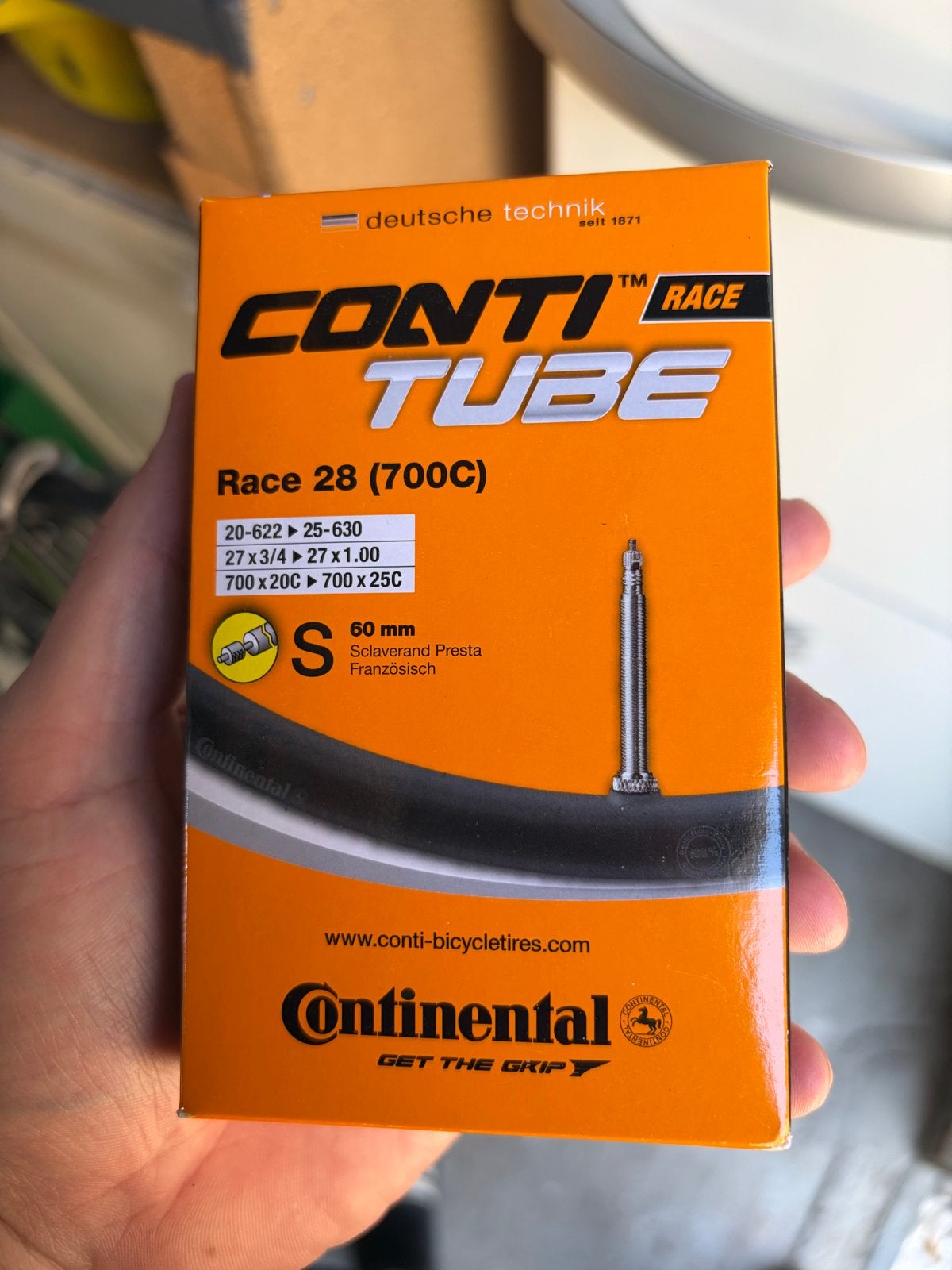 Continental Race 28 (700C) Binnenband - 60mm Presta, Ophalen, Band, Nieuw, Rubber