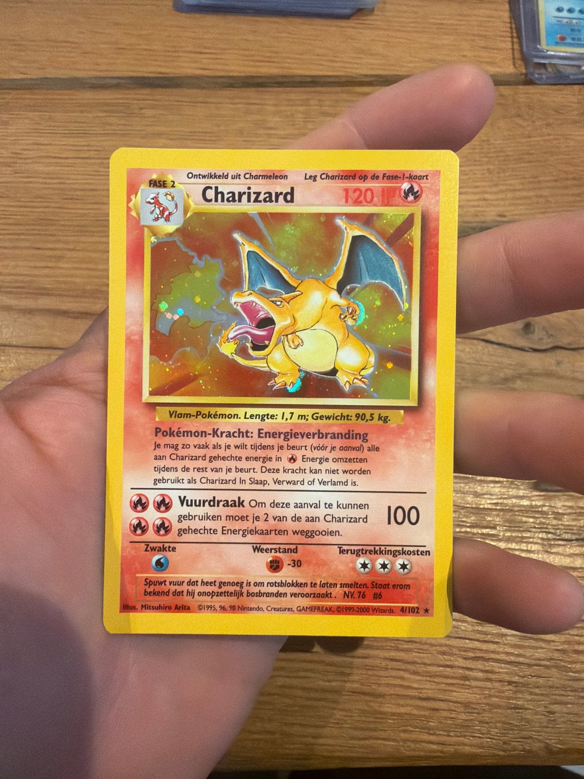 Charizard Pokémon kaart (Base Set, unlimeted Edition), Ophalen of Verzenden, Gebruikt, Losse kaart