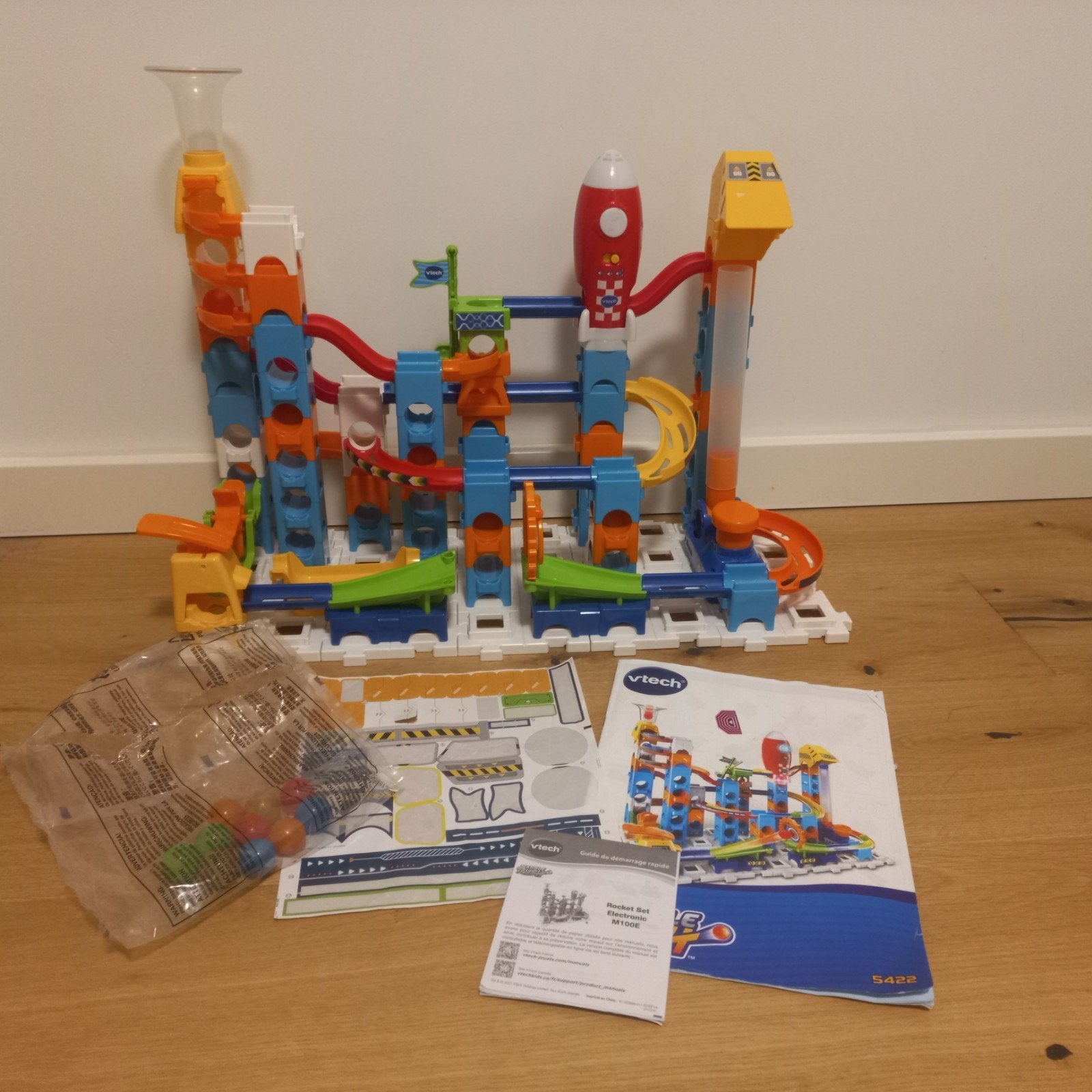 VTech Marble Rush 5422 - Rush Rocket Set knikkerbaan, Ophalen of Verzenden, Zo goed als nieuw, Bouwen, Met licht