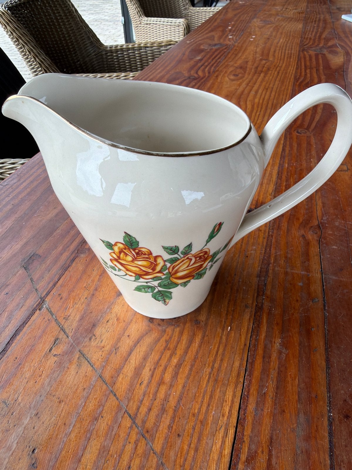 Vintage Chodziez Polen kan met rozen decoratie, Ophalen of Verzenden