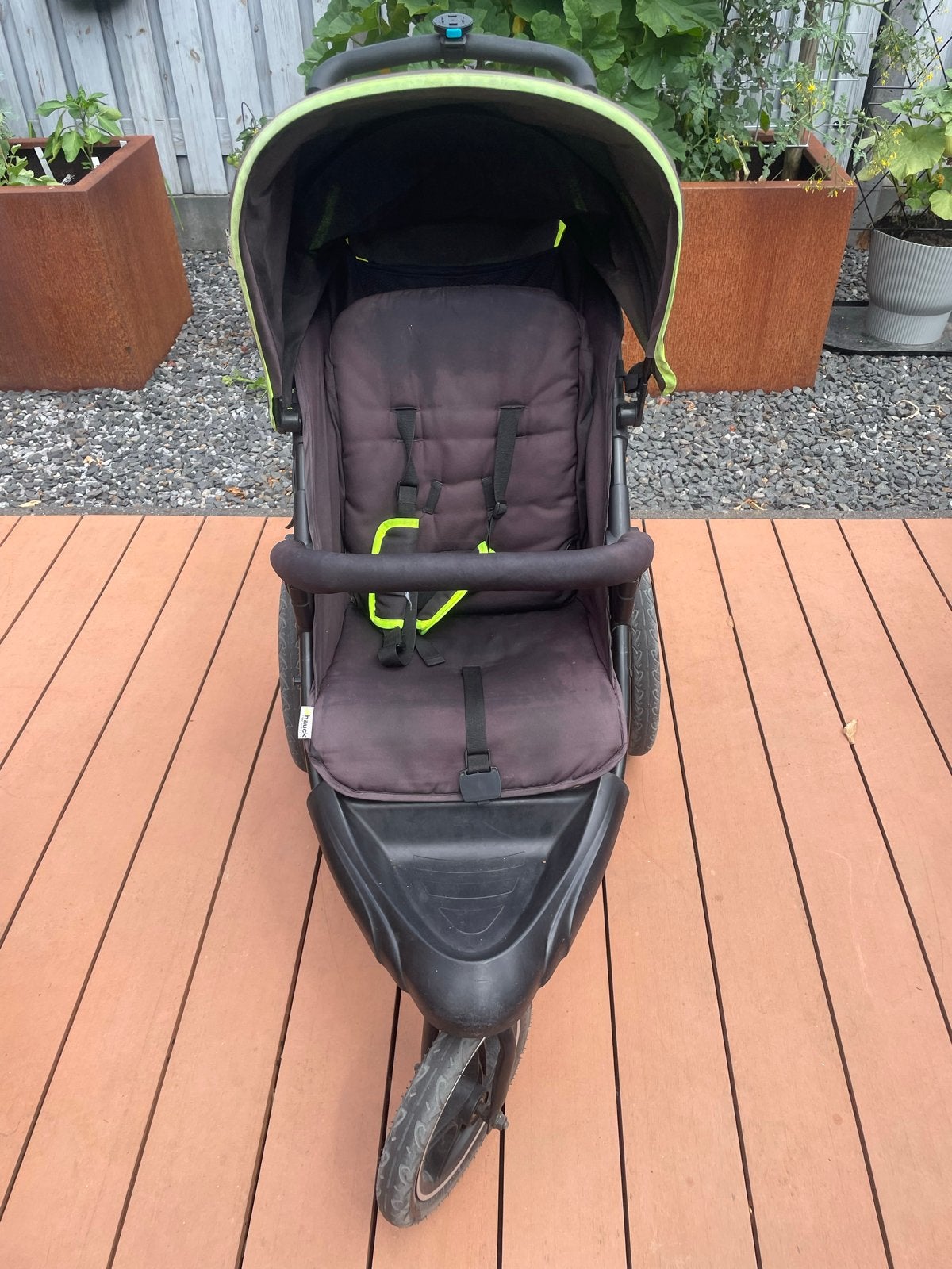 Hauck Runner 3-wiel kinderwagen - Zwart/Groen, Gebruikt, Luchtbanden, Ophalen, Kinderwagen