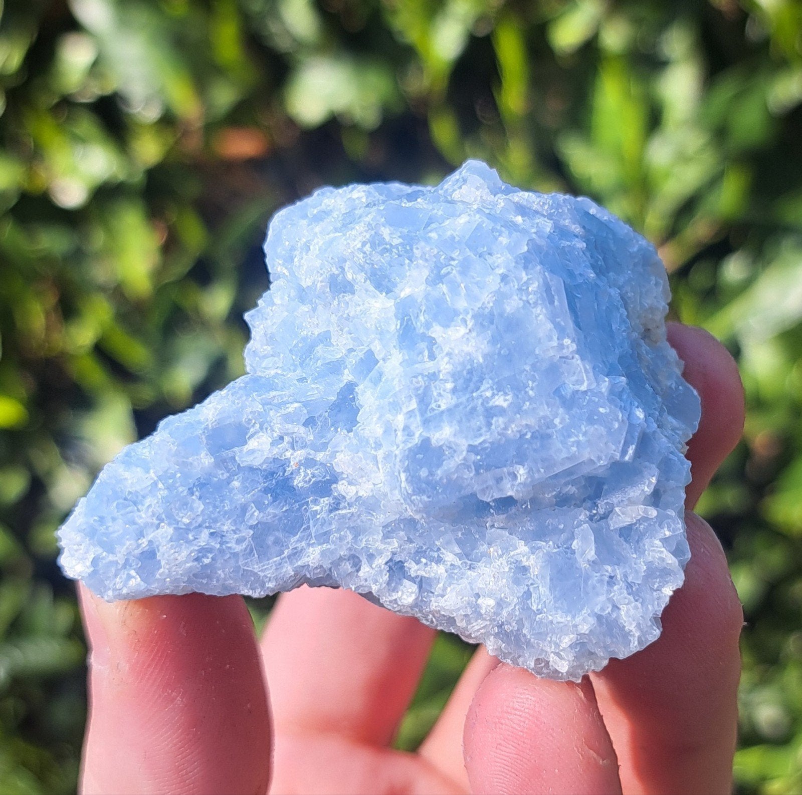 Blauwe Calciet edelsteen natuursteen edelstenen verzameling, Ophalen of Verzenden