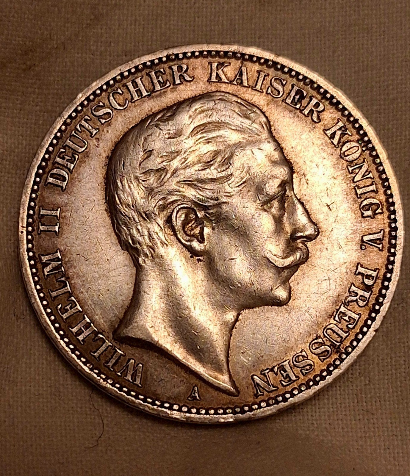 Zilveren 3 Mark 1912 A – Wilhelm II (Duitse Keizerrijk / Pru, Verzenden, Duitsland, Zilver