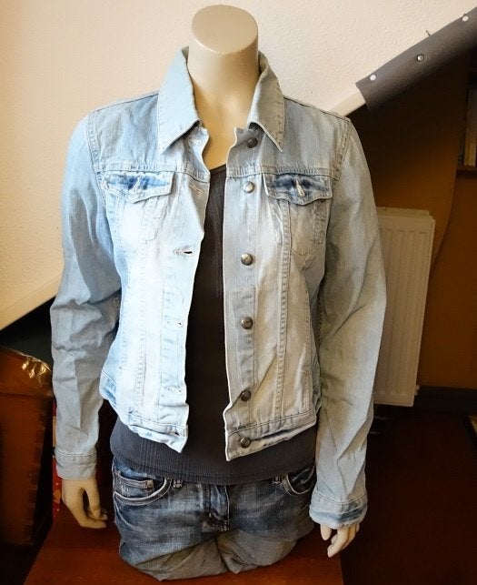 Lichtblauw spijkerjack van maat L - Eddy's Jackets, Blauw, Maat 42/44 (L), Ophalen of Verzenden, Eddy's Jackets