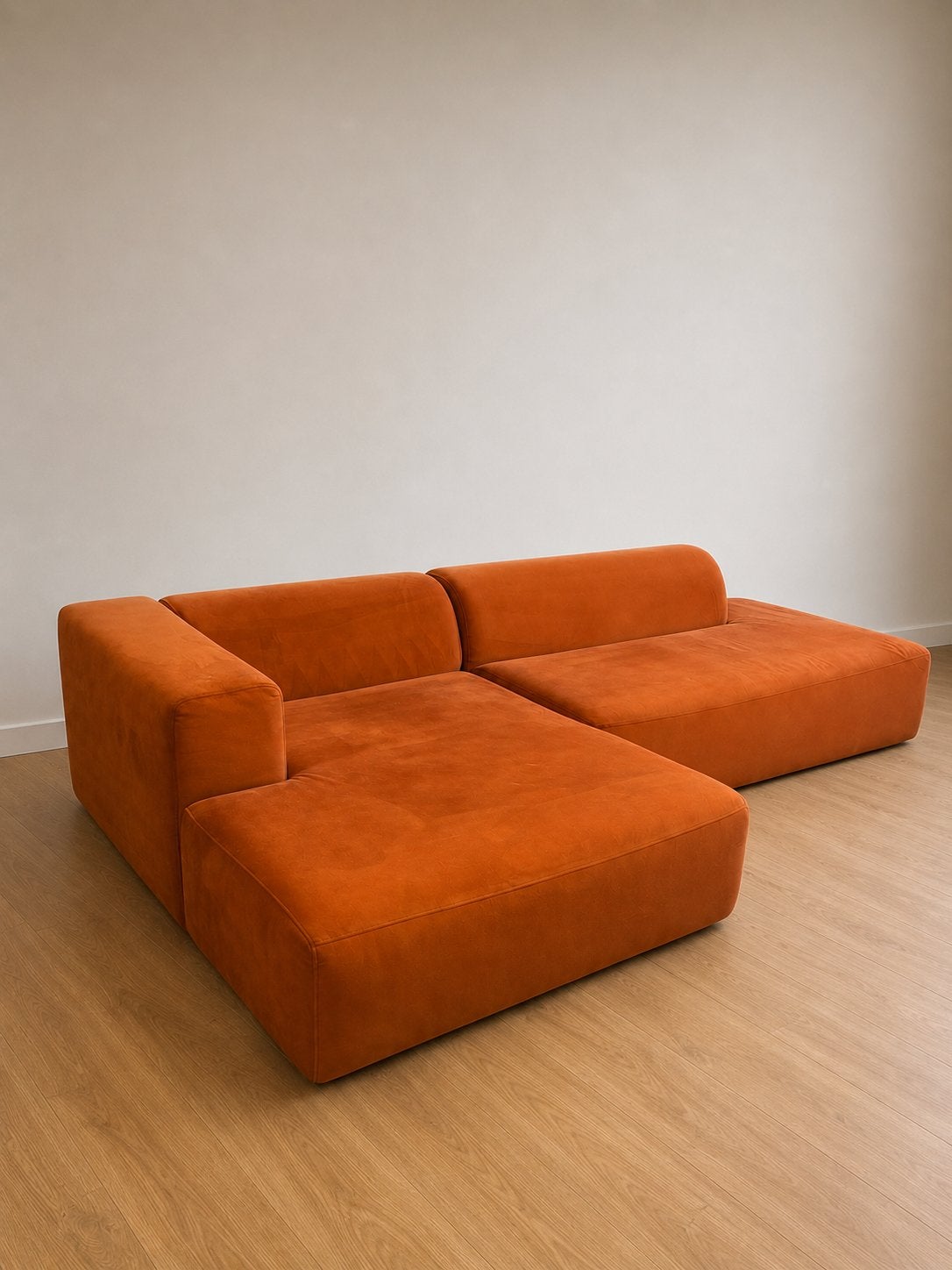 4X6 sofa modulaire elementen bank - velvet oranje, Ophalen, 250 tot 300 cm, 100 tot 125 cm, Hoekbank