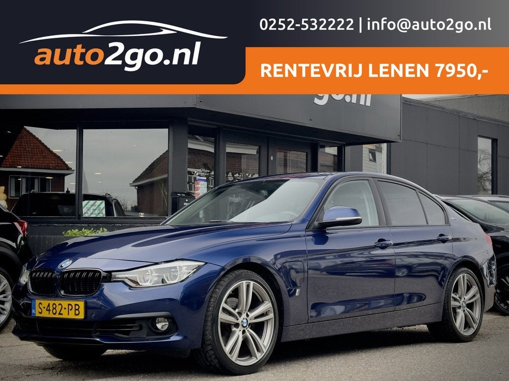 BMW 3-serie 330e AUT8 M-SPORT HIGH EXECUTIVE LEDER NAVI SPOR, Auto's, BMW, Automaat, 1998 cc, Achterwielaandrijving, Gebruikt