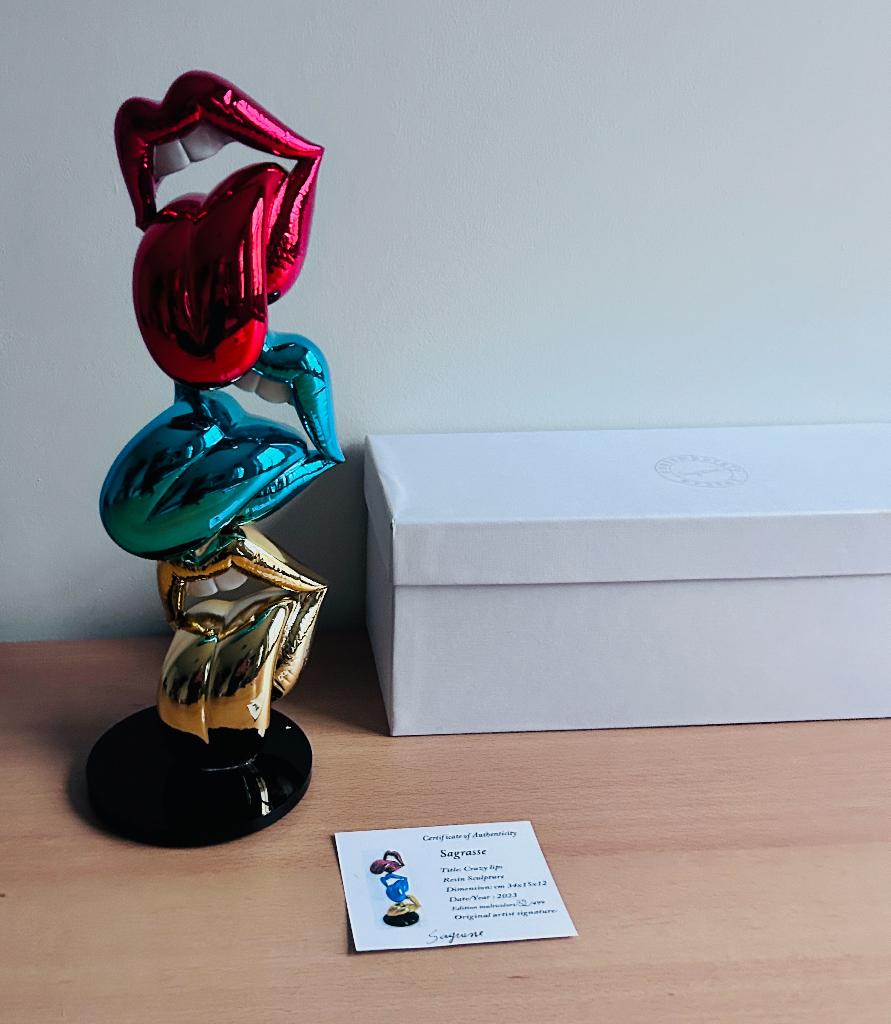 Kunstobject Sagrasse - Crazy lips, Overige onderwerpen, Verzenden, Handgemaakt, 20 - 50 cm