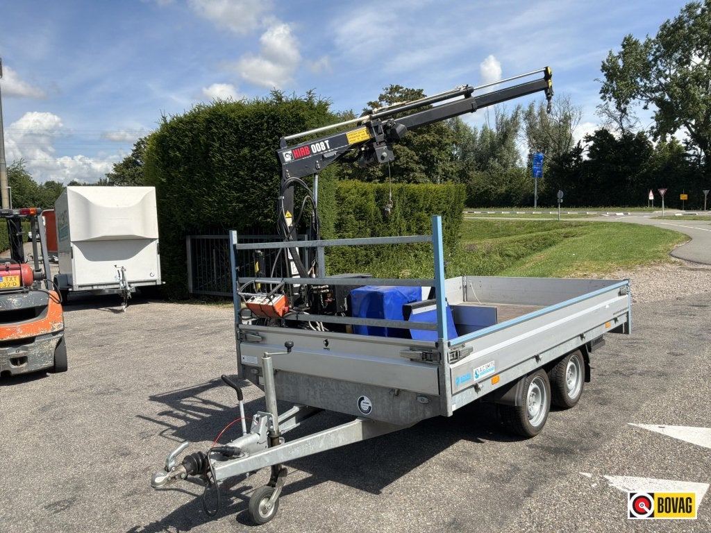 Hapert plateauwagen kraan + lier zeer mooi en speciaal, Gebruikt