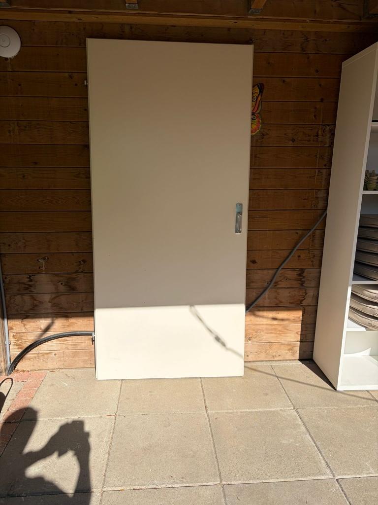 Witte opdekdeuren, Doe-het-zelf en Verbouw, Deuren en Horren, Ophalen, Gebruikt, 80 tot 100 cm, Binnendeur