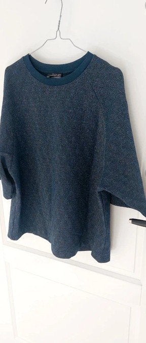 boxy blauw goud Norah sweater drie kwart mouw maat 40, Maat 38/40 (M), Blauw, Ophalen of Verzenden, Norah