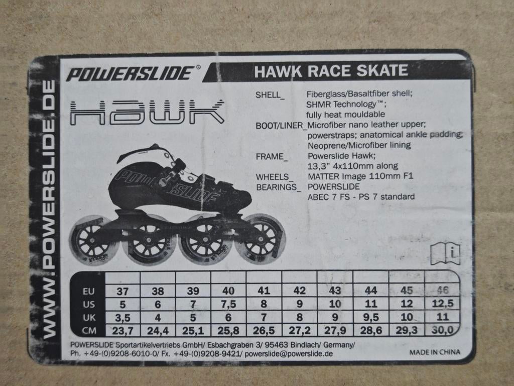 Powerslide Hawk Race Skate - Maat 43, Sport en Fitness, Schaatsen, Gebruikt, Noren, Overige merken, Ophalen of Verzenden