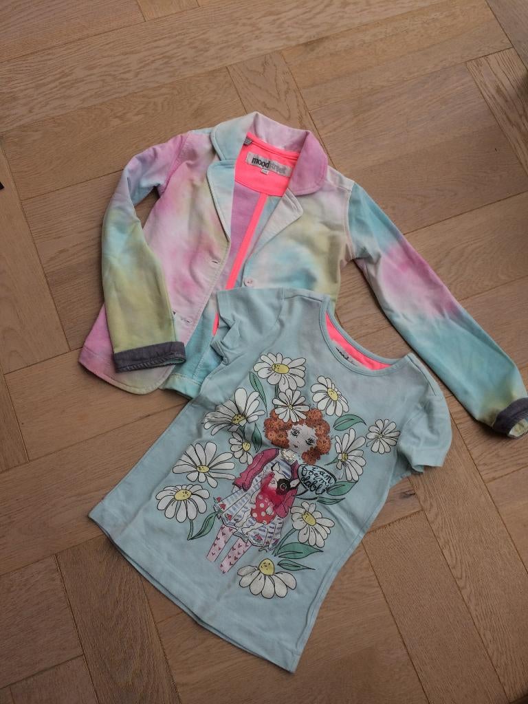 superleuke vrolijke set Moodstreet jasje en shirtje 116, Gebruikt, Meisje, Ophalen of Verzenden, Moodstreet
