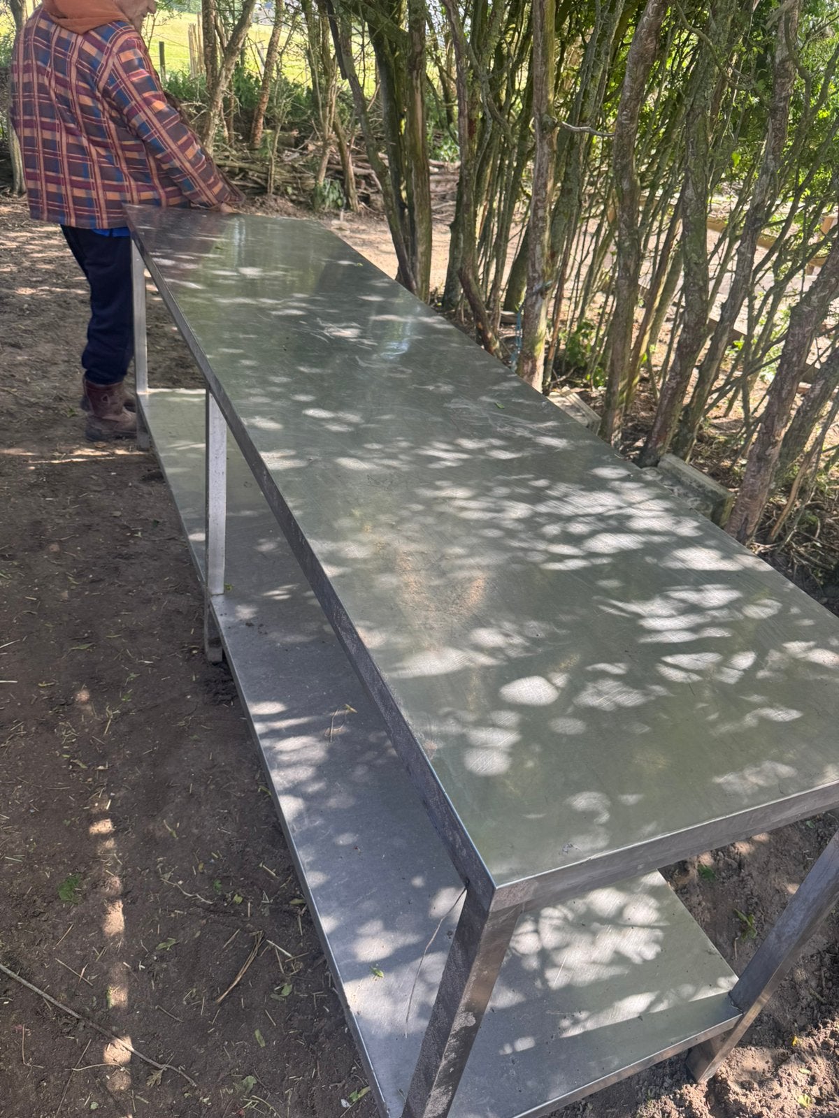 Gebruikte RVS tafel - 2,60 meter lang, Ophalen