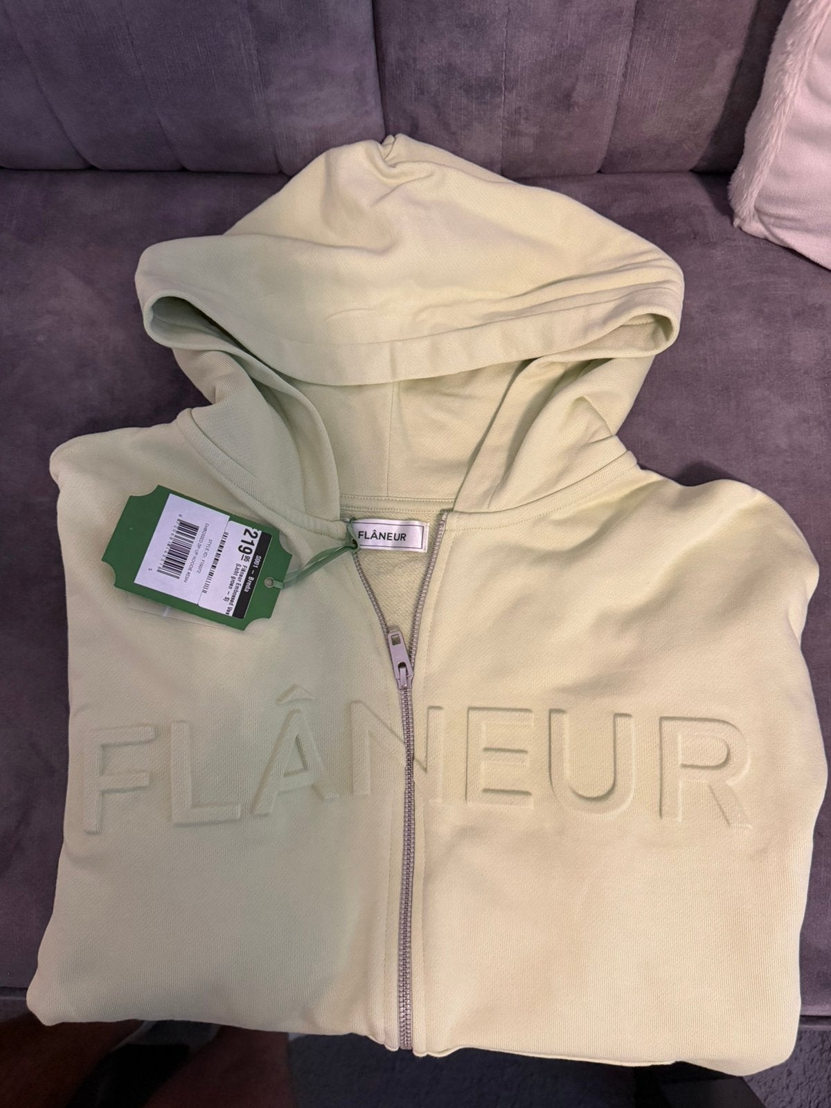 Flaneur Embossed Zip-Up Vest Licht Groen kaartjes origineel, Ophalen of Verzenden, Nieuw, Maat 46 (S) of kleiner, Groen
