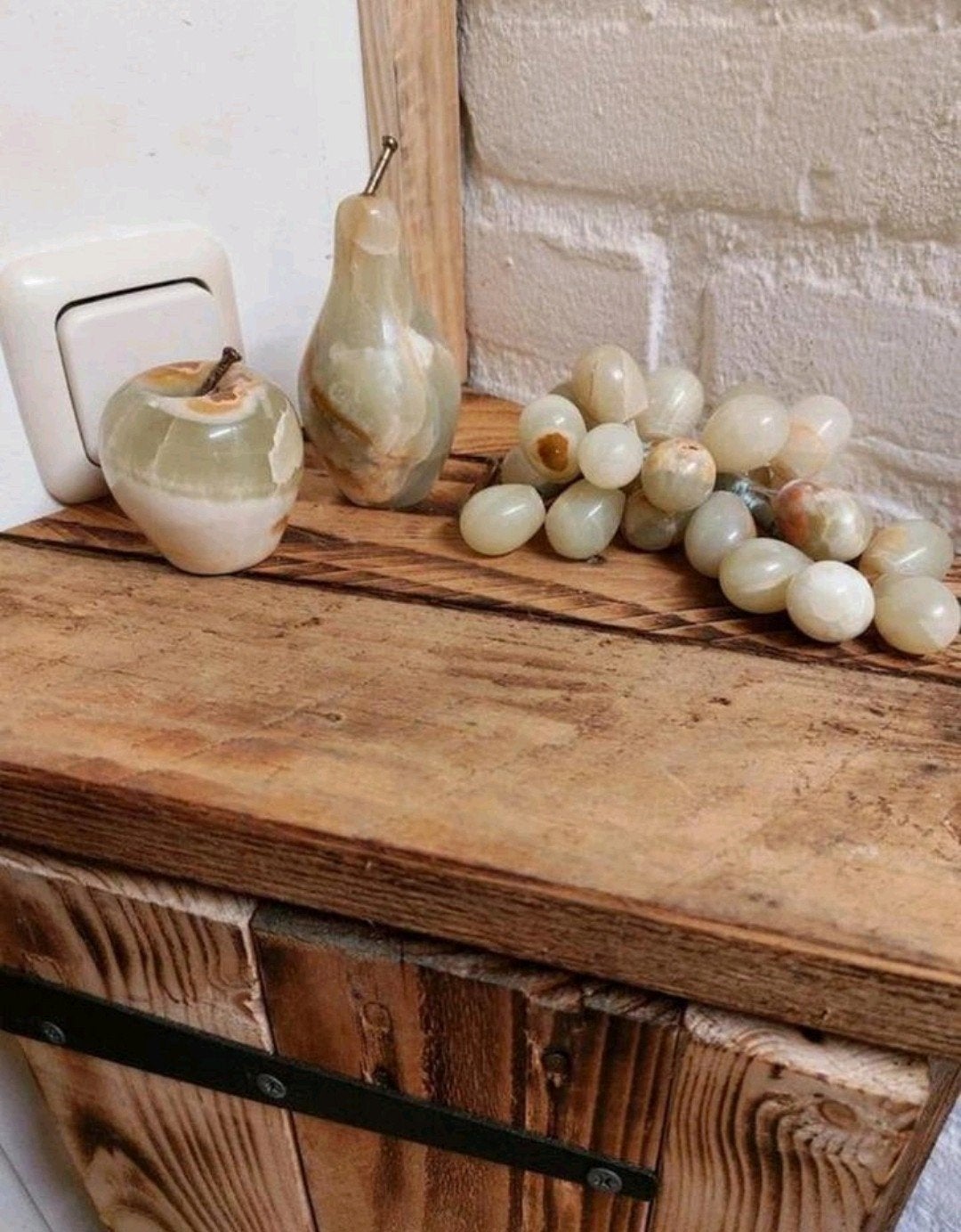 Vintage retro mid century onyx jade fruit marmer, Antiek en Kunst, Ophalen of Verzenden