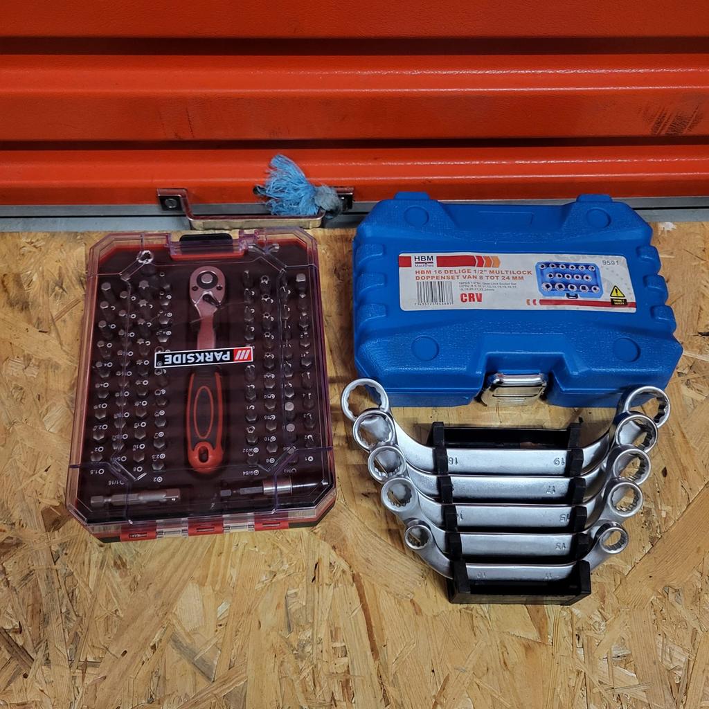Gereedschap set: HBM doppenset, Parkside bitset, steeksleute, Ophalen of Verzenden, Zo goed als nieuw
