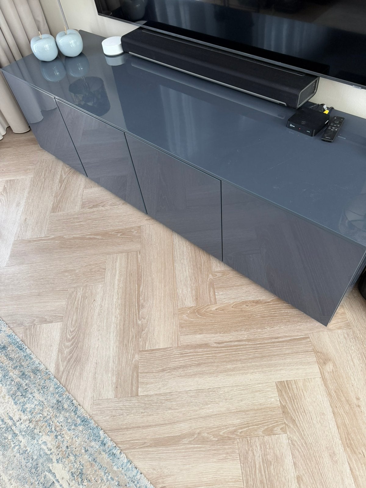 Kast onder tv en wandmeubel, Ophalen, Kunststof, 100 tot 150 cm, 25 tot 50 cm