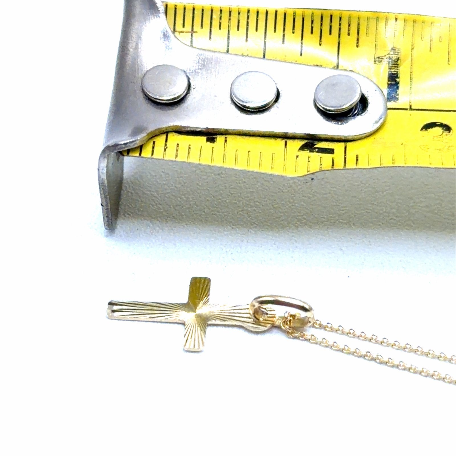 Gouden Kruis Hanger met Ketting - Elegant en Tijdloos, Met hanger, W, Nieuw, Ophalen of Verzenden