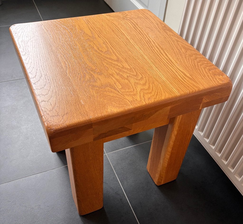 GRATIS Eiken houten bijzet tafeltje 45x45x46cm, Minder dan 55 cm, Rechthoekig, Hout, Ophalen