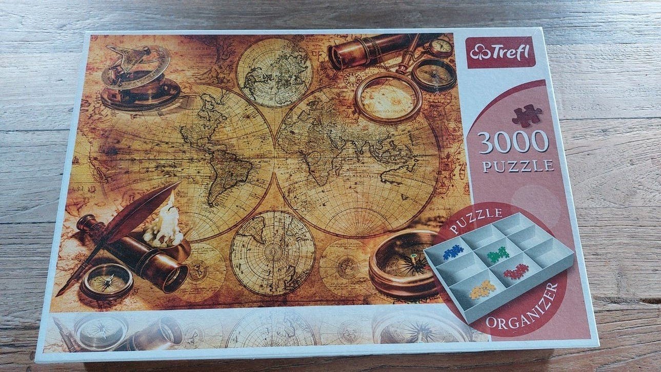 Trefl Legpuzzel 3000 stukjes, puzzel, Oude Wereldkaarten, Ophalen of Verzenden, Meer dan 1500 stukjes, Zo goed als nieuw, Legpuzzel