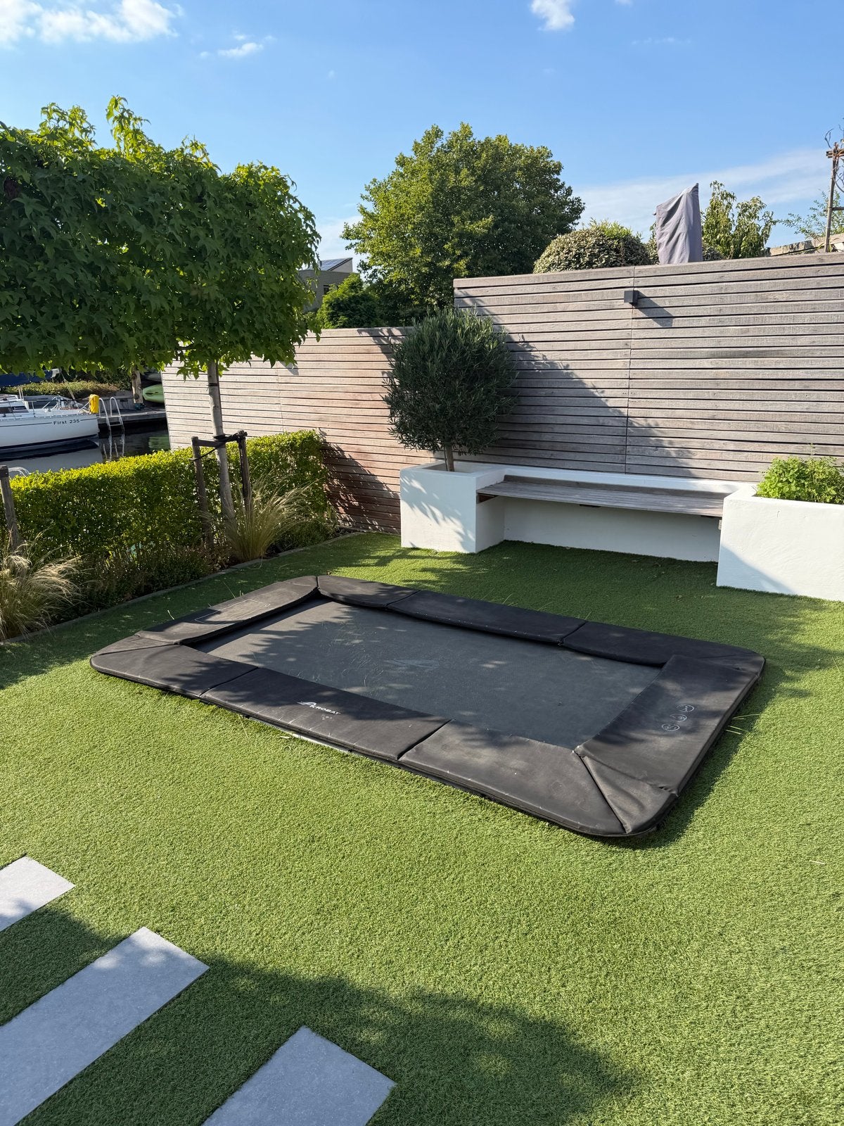 Inbouw trampoline rechthoekig, Kinderen en Baby's, Speelgoed | Buiten | Trampolines, Ophalen, Gebruikt