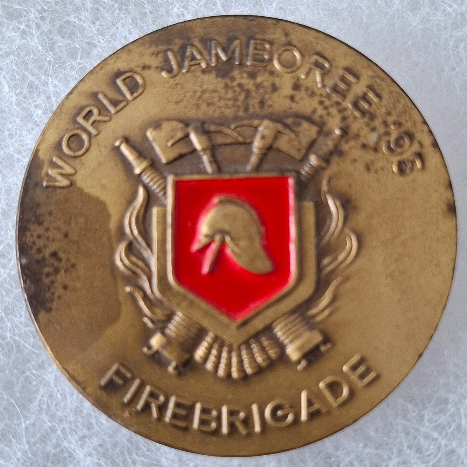 World Jamboree '95 Firebrigade  Scouting Padvinderij, Ophalen of Verzenden, Gebruikt, Embleem, Speld of Insigne