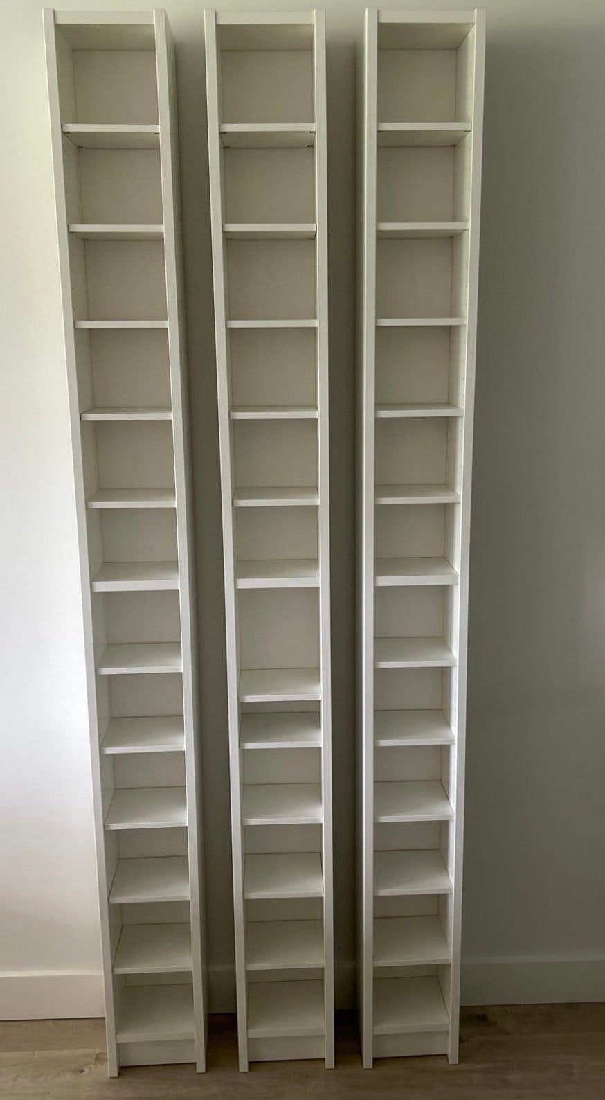 3x IKEA Gnedby CD/DVD-rek - wit, Ophalen, Met plank(en), Minder dan 50 cm, 200 cm of meer