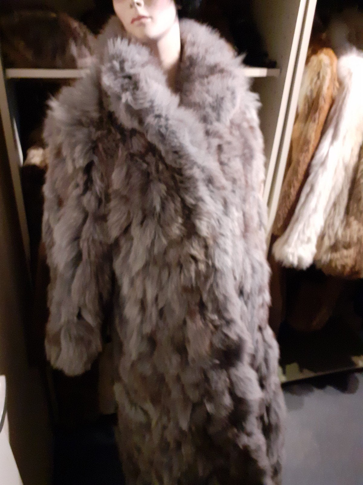 130 cm lange echte grijze SAGA FOX bontjas bont jas maat M, Kleding | Dames, Jassen | Winter, Ophalen of Verzenden, Zo goed als nieuw