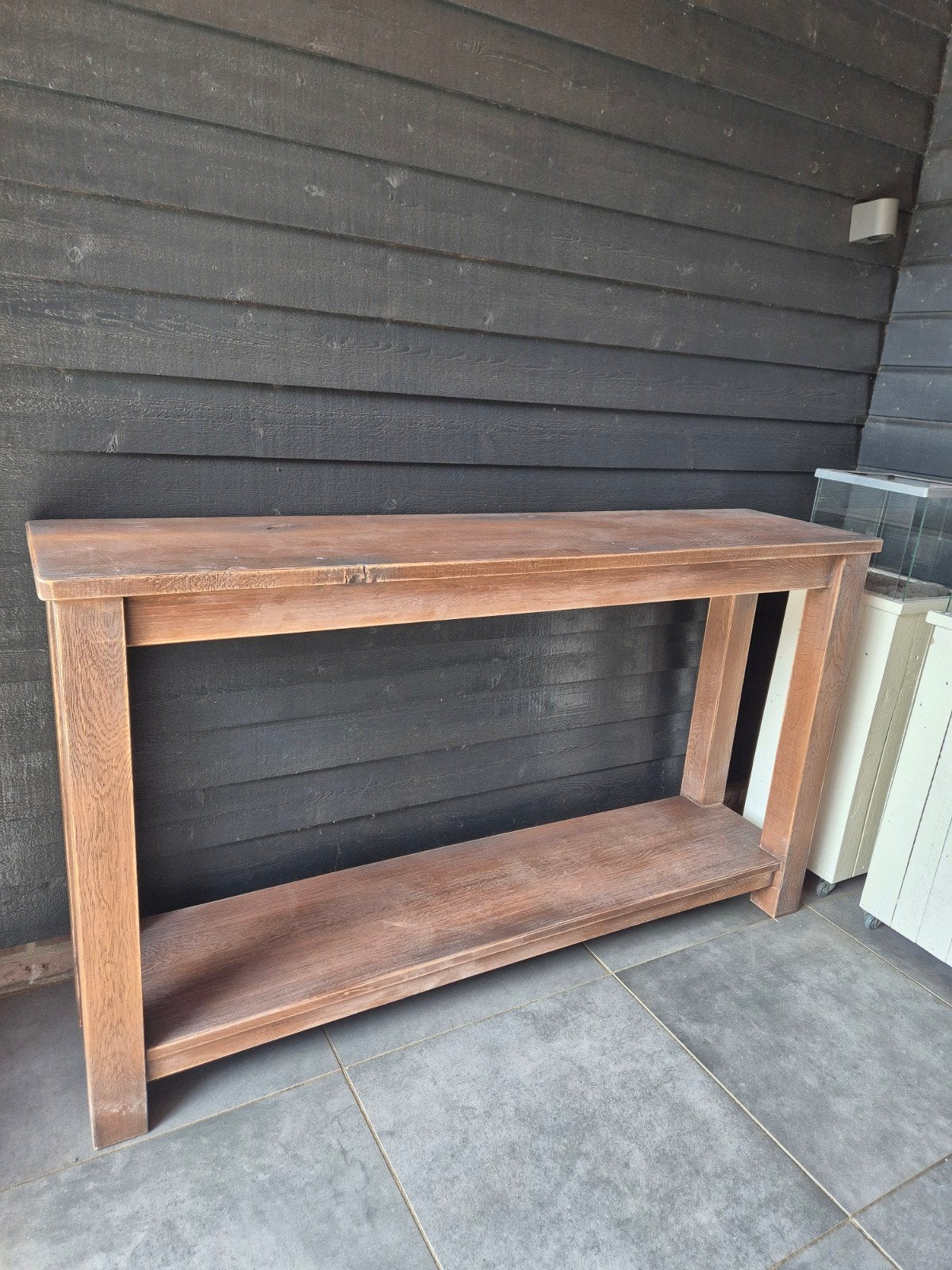 Sidetable eikenhout - 160x40x92 cm, Ophalen, Gebruikt, Eikenhout, 150 tot 200 cm