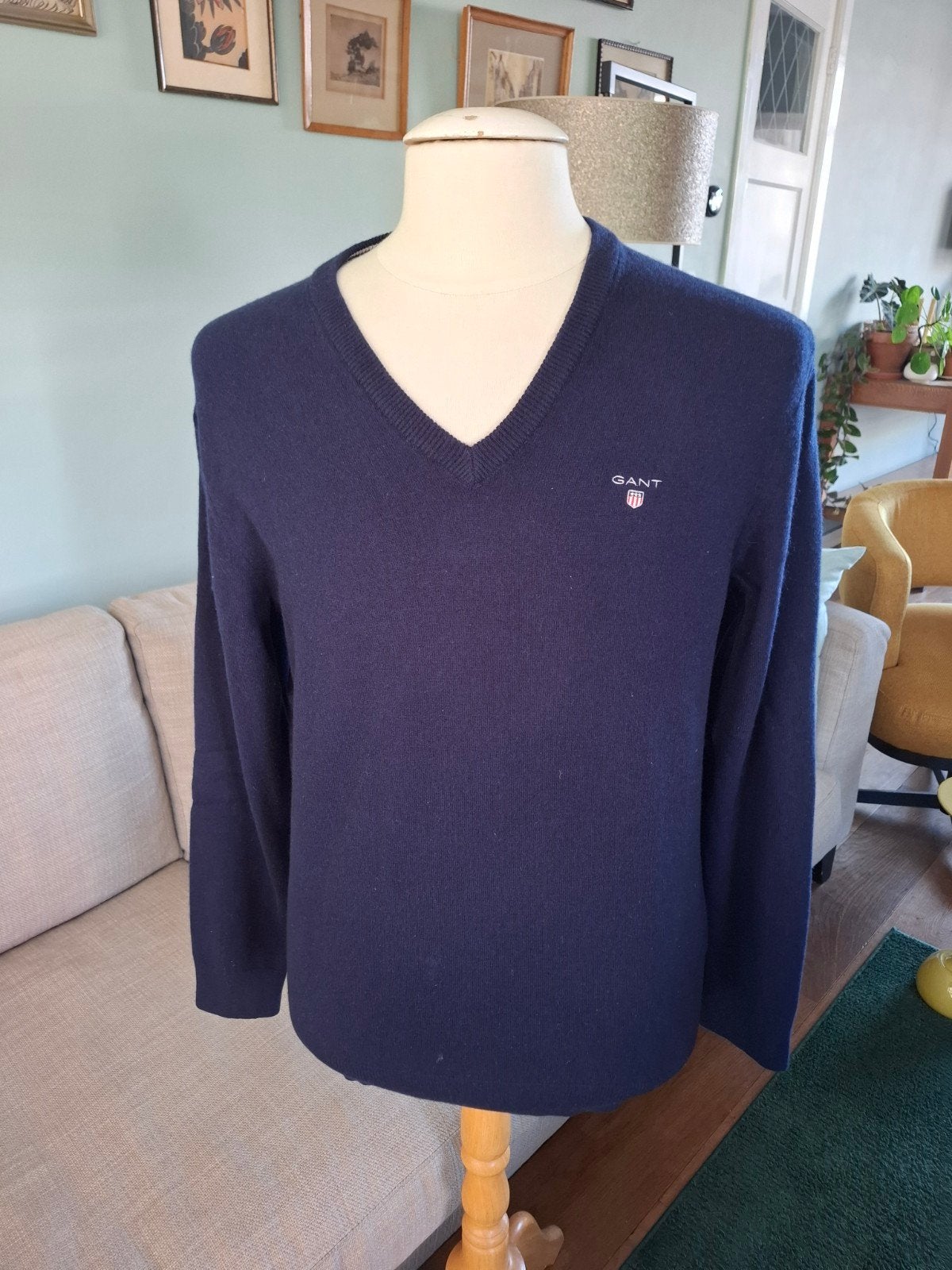 Gant trui merinowol maat L, Maat 52/54 (L), Blauw, GANT, Ophalen of Verzenden