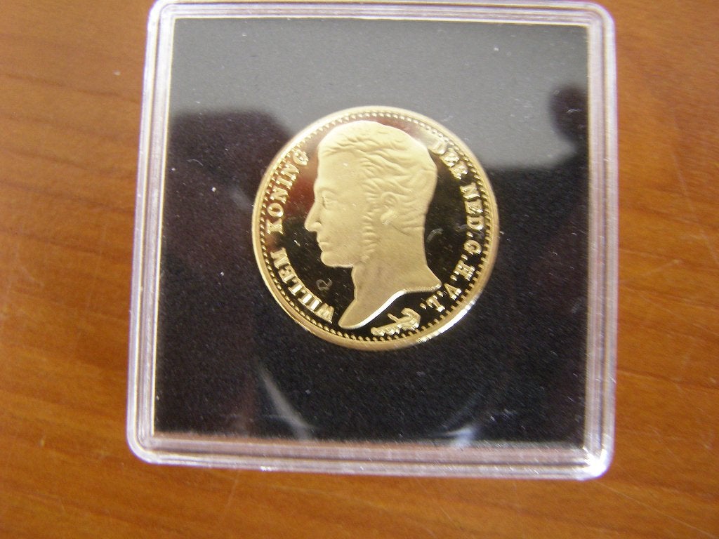 10,00 Gl 1818  herslag, Koning Willem I, Losse munt, 10 gulden, Goud