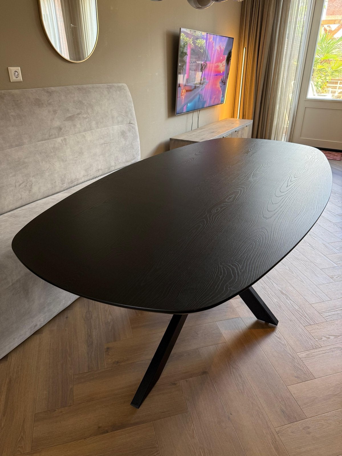 Zo goed als nieuwe tafel van Haco, Ophalen of Verzenden, Zo goed als nieuw, Ovaal, Overige houtsoorten