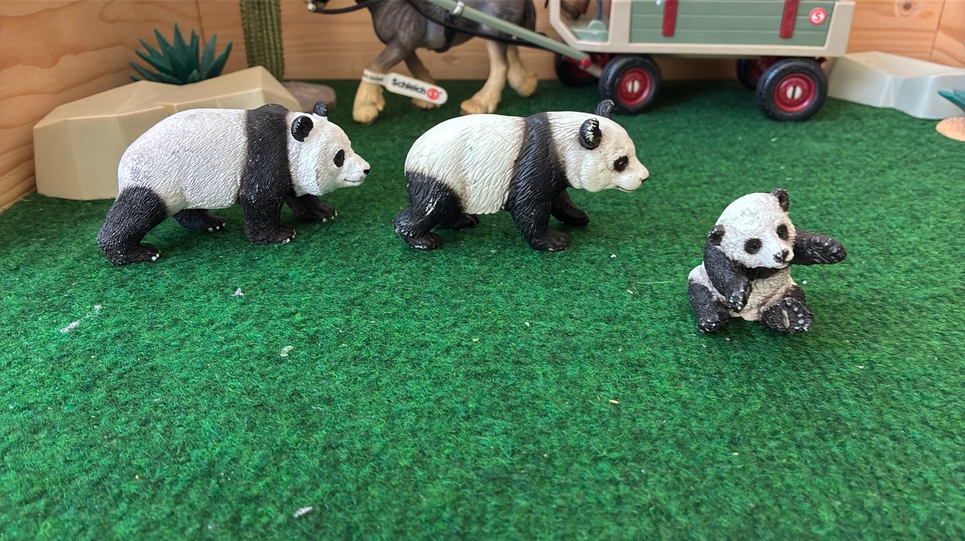 Schleich panda’s, Verzenden, Zo goed als nieuw, Paard, Beeldje of Figuurtje