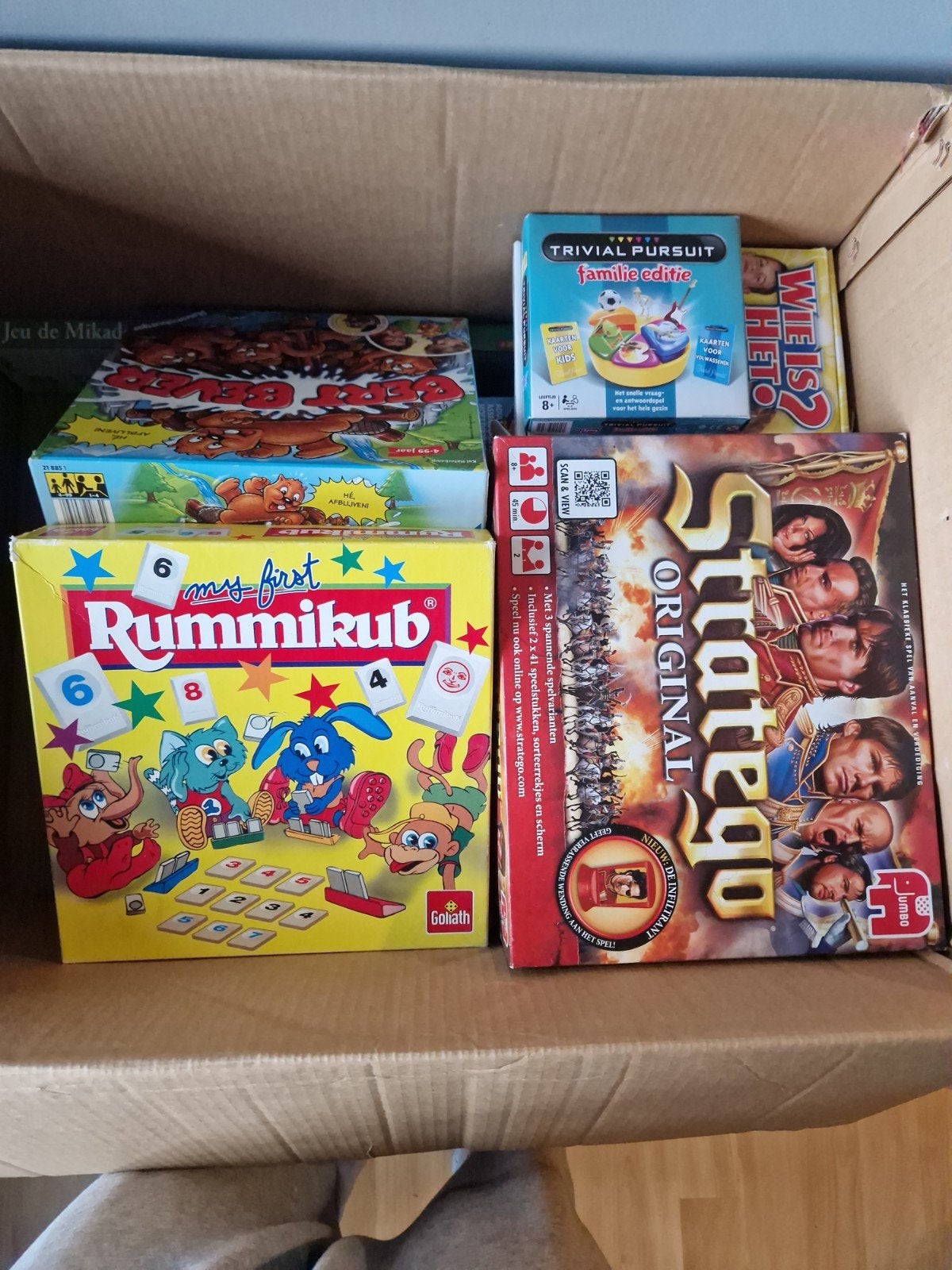 Grote doos vol diverse bordspellen, Een of twee spelers, Ophalen of Verzenden, Gebruikt
