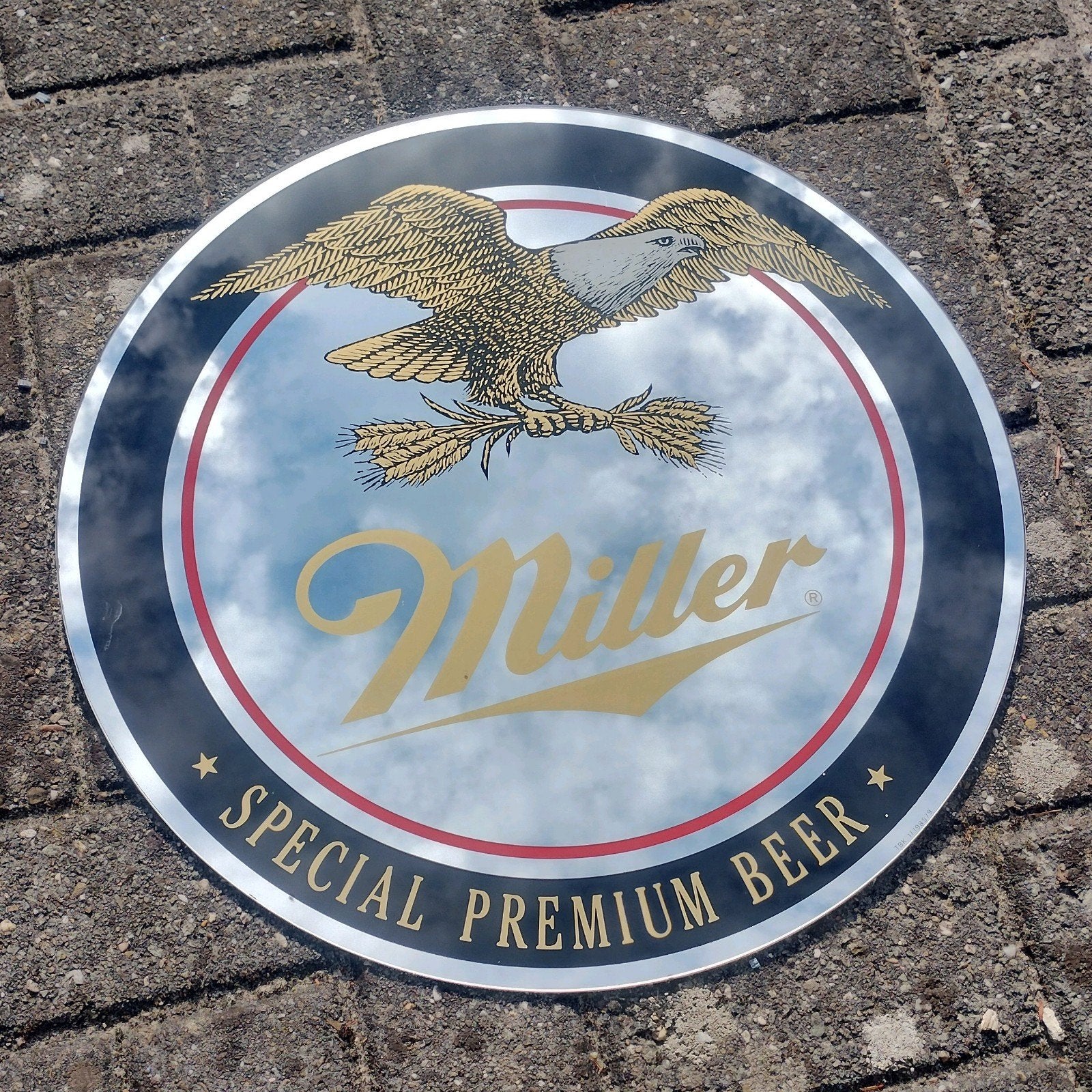 Miller bier reclame spiegel, Ophalen of Verzenden, Zo goed als nieuw, Reclamebord, Plaat of Schild, Overige merken