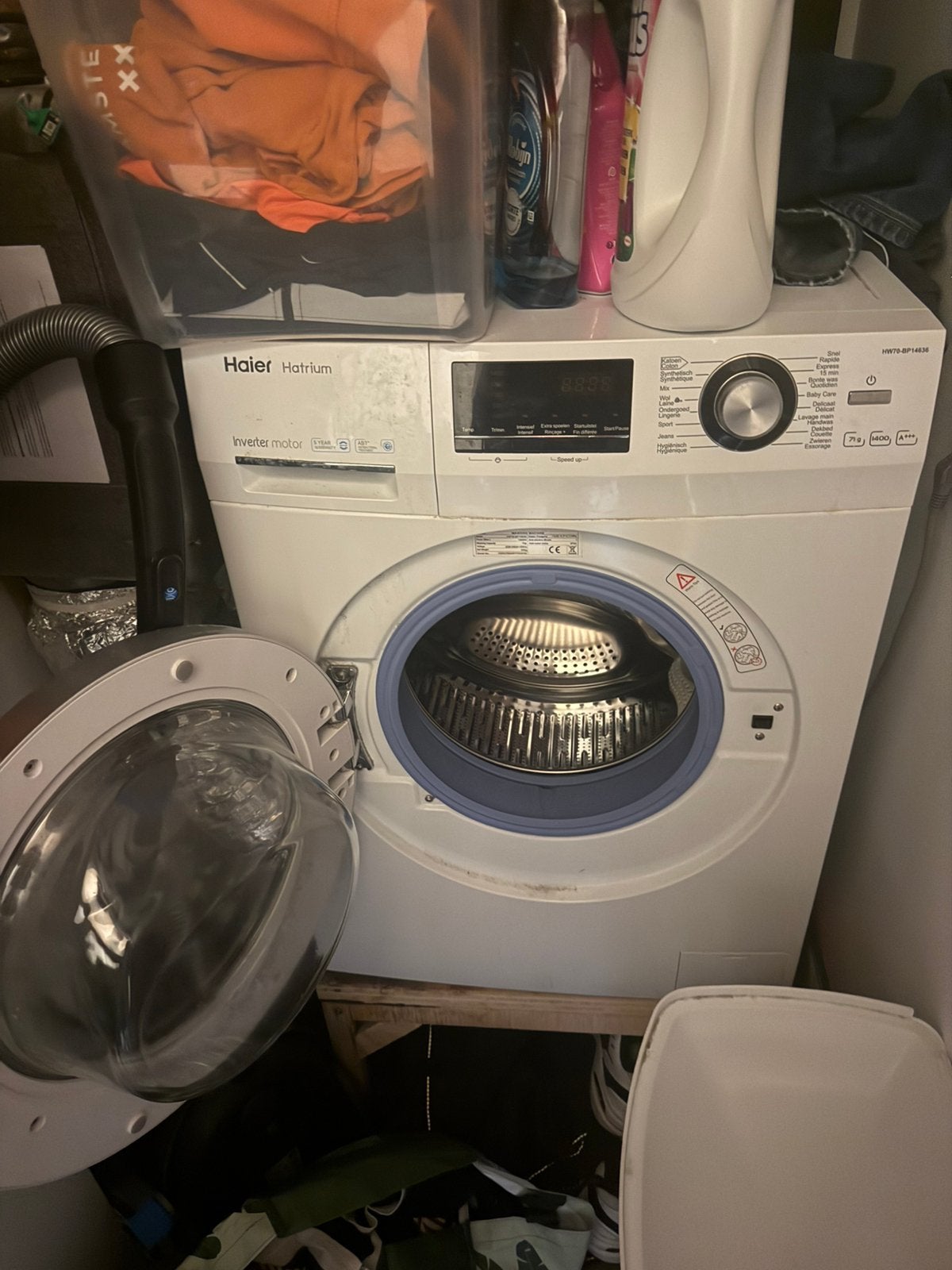 Wasmachine 6-8 kg - Mazzeltje, Ophalen, Zo goed als nieuw, 85 tot 90 cm, 1200 tot 1600 toeren