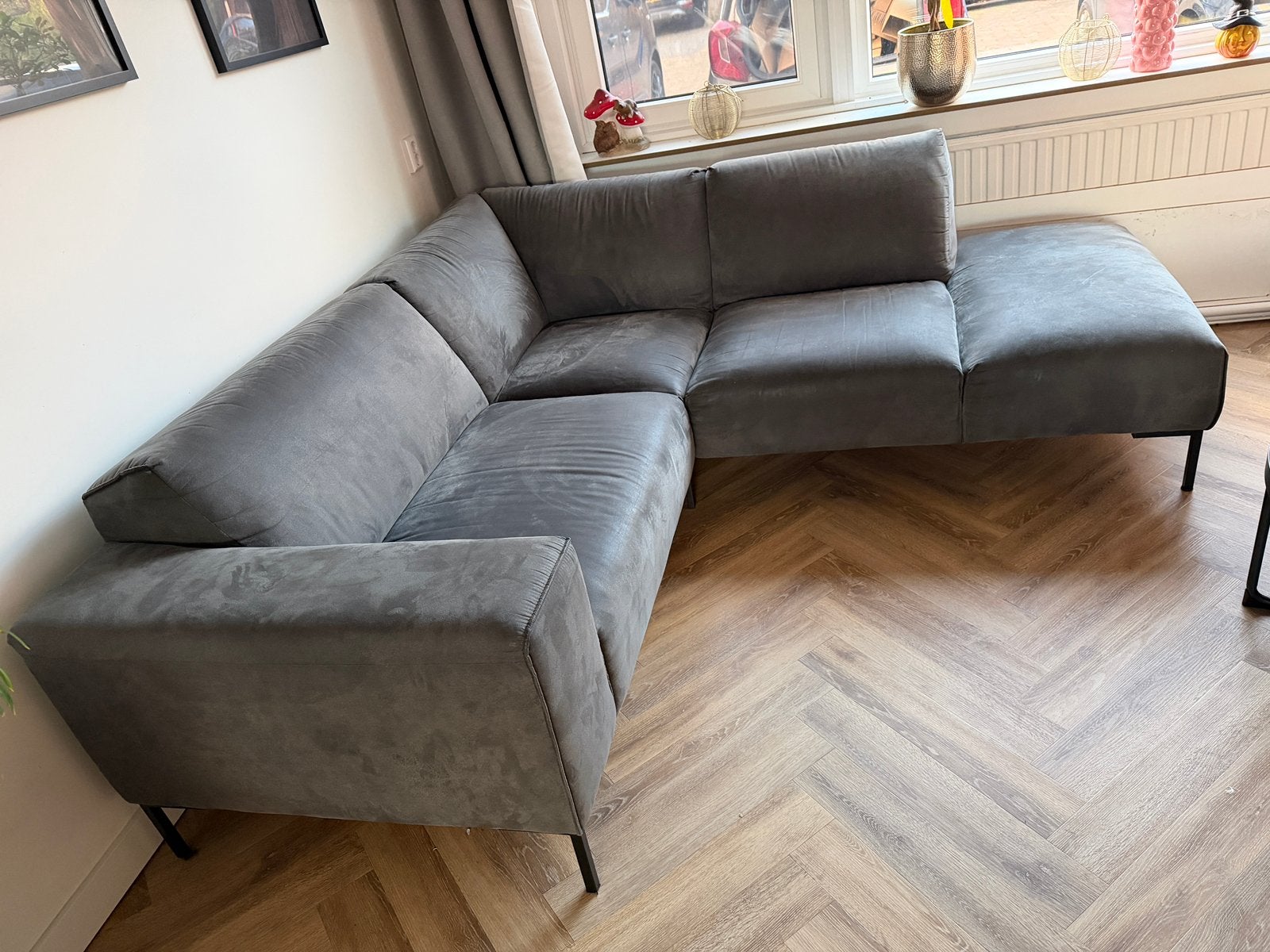 Portila bank van hoogenboezem met textiel gerantie!, Ophalen, Hoekbank, Zo goed als nieuw, 150 cm of meer